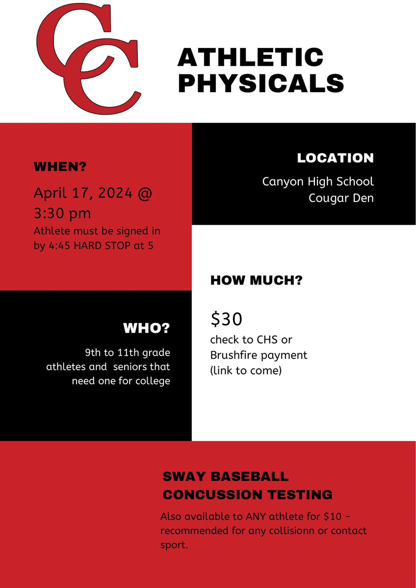 ‼️ATHLETIC PHYSICALS‼️