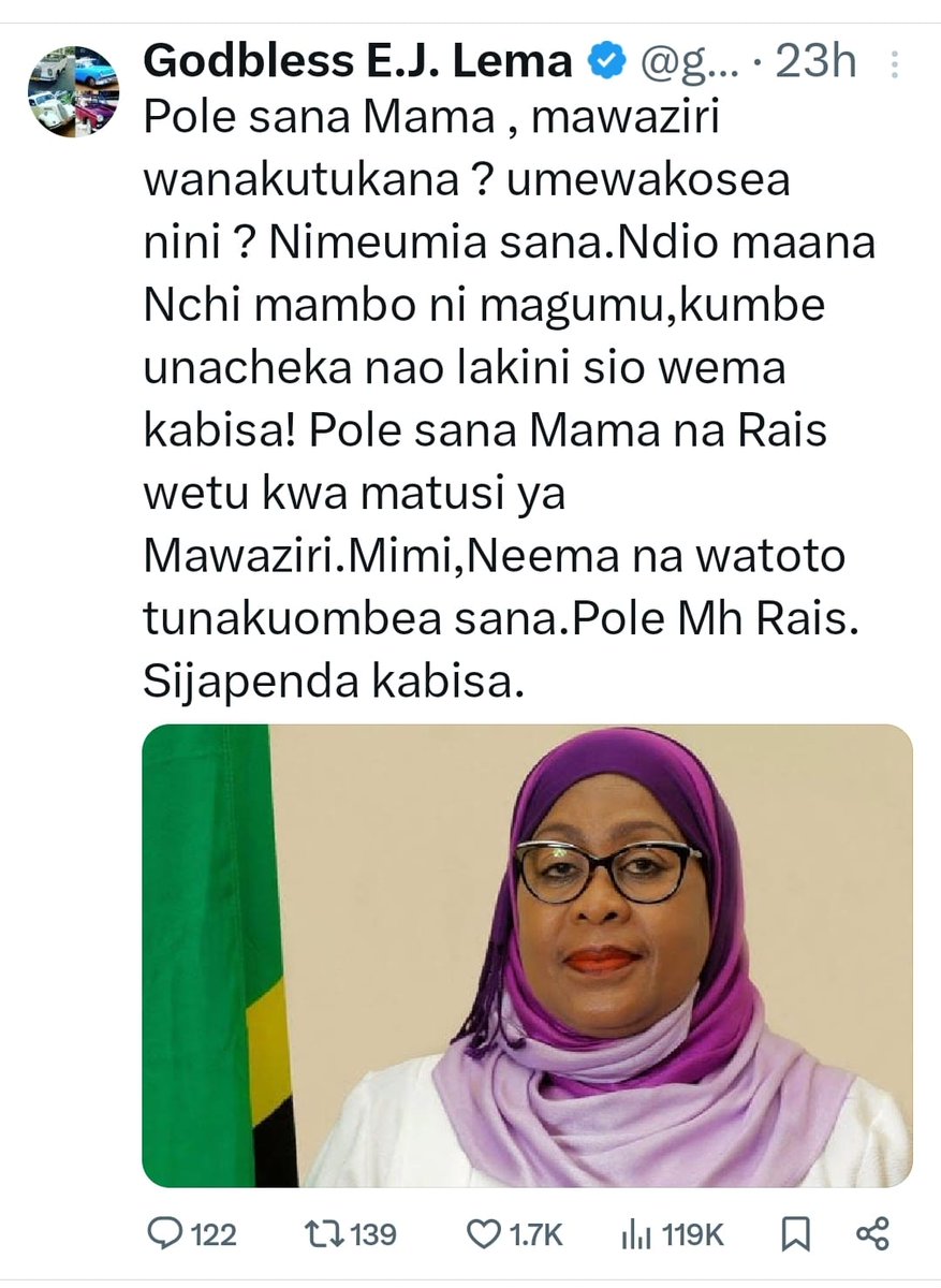 #Jasusi anadhani ni vema Wapinzani wakiepuka kugeuka loudspeakers za Bashite. Tuhuma za Bashite kuwa kuna mawaziri wanamtukana Mama @SuluhuSamia are unsubstantiated, and even were they true, anaongea hayo 'kulipa kisasi kwa waliosababisha apewe demotion' si maslahi ya taifa