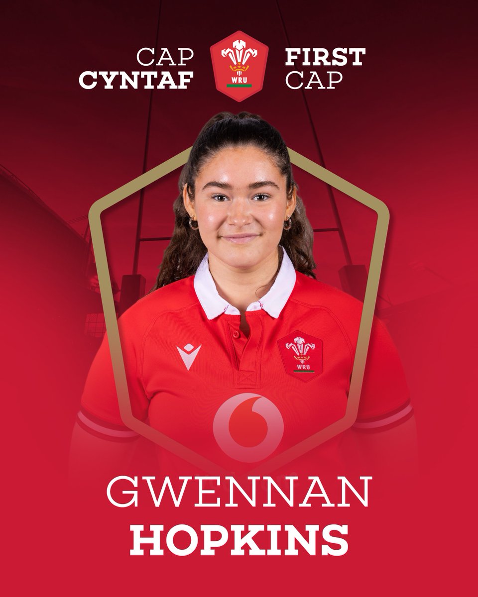WelshRugbyUnion's tweet photo. 🧢 CAP CYNTAF

Gwennan Hopkins is on for her first cap!

#HerStory | #GuinnessW6N https://t.co/rDmHVZhkgT