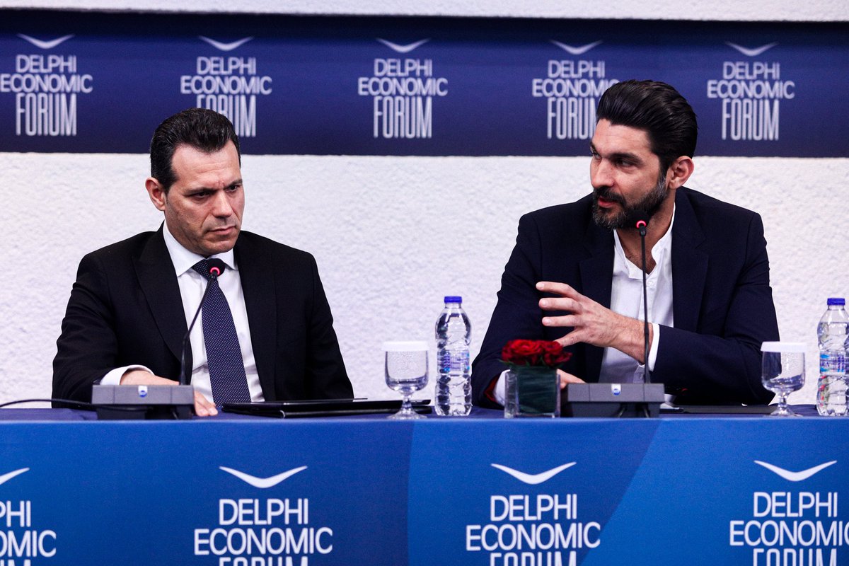 Today, I had the opportunity to discuss 'Unlocking Peak Performance: Building a High-Performance Culture' with Vassilis Vardakas at the Delphi Economic Forum IX. It was an engaging conversation full of exciting insights! Thanks to @delphi_forum for the invitation! #delphiforum