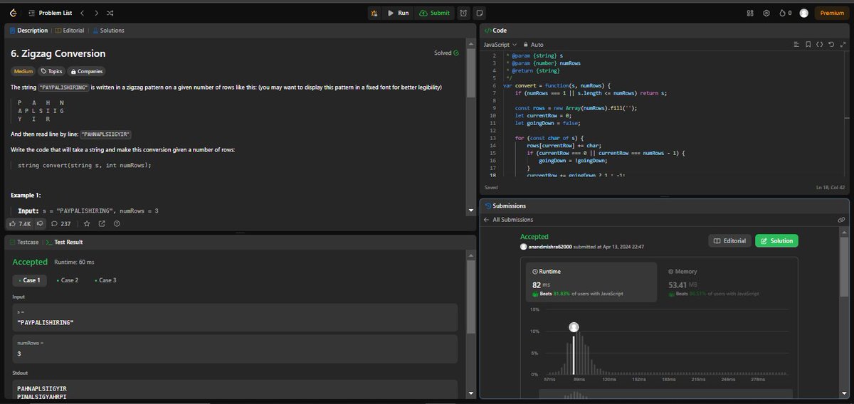 AnandKrMishra7's tweet photo. Day 13 of #120daysofcode is underway! Today, I successfully tackled 1 coding challenges, marking the auspicious beginning of our coding odyssey filled with determination and pride.
#codejourney, #13day, #keepcoding, #120daysofcode, #javascript, #dailycoding https://t.co/lhsKUXvGnI