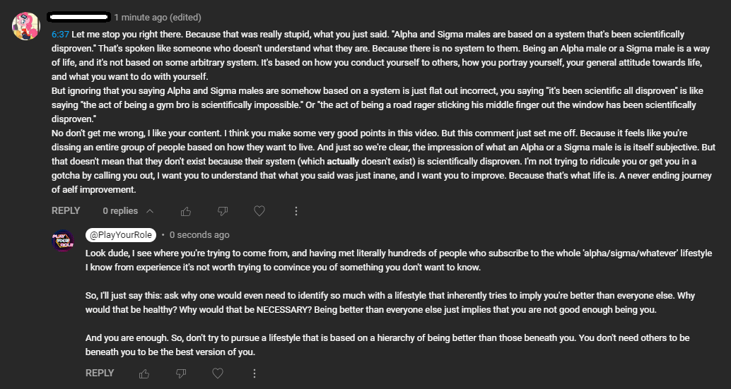 Bit of a longer read, but I've found so many people in my audience subscribe to really harmful male stereotypes and don't seem to realize WHY they are harmful. No, it's not just 'a lifestyle you believe in'. It's a mindset that tells you no one is good enough. Not. Even. You.