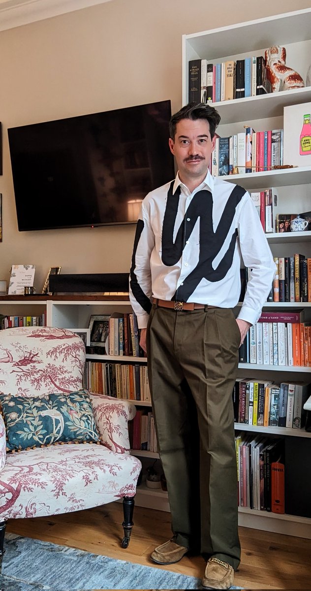 Birthday outfit 2, breaking out some new Loewe trousers and a moustache. 40 so far - good