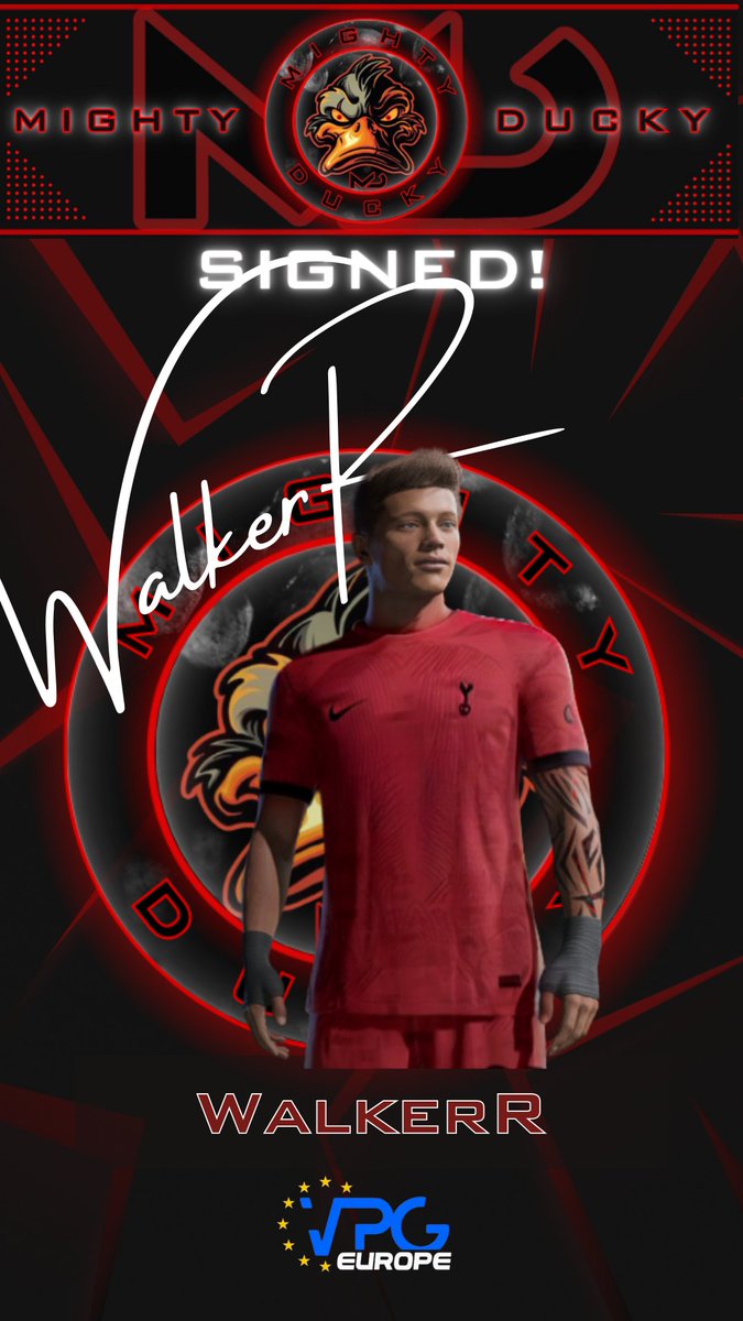 NEW SIGNING! ✍

<a href="/EsportsWalkerR/">WalkerR</a>

Welcome to Mighty Ducky 🦆

#EAFC #FC24 #Clubs #VPG #VPGEurope