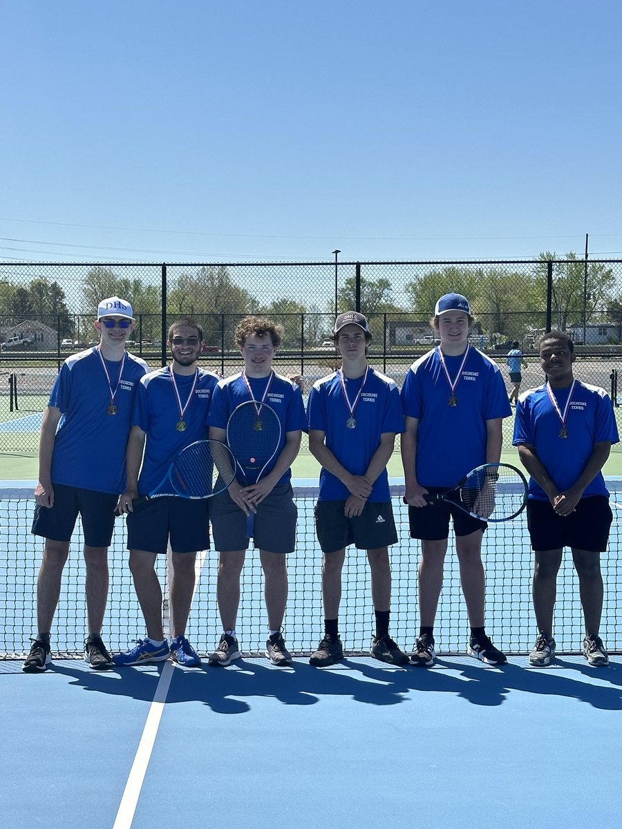 What a great day at the AAA Tennis Conference match. Medals all around but BIG shoutout to Nathan and Joe who pulled out an exciting first place in #1 doubles and Oliver with 2nd place in #1 singles. Such a great group to cheer on! Thanks to St. Dominic for hosting!