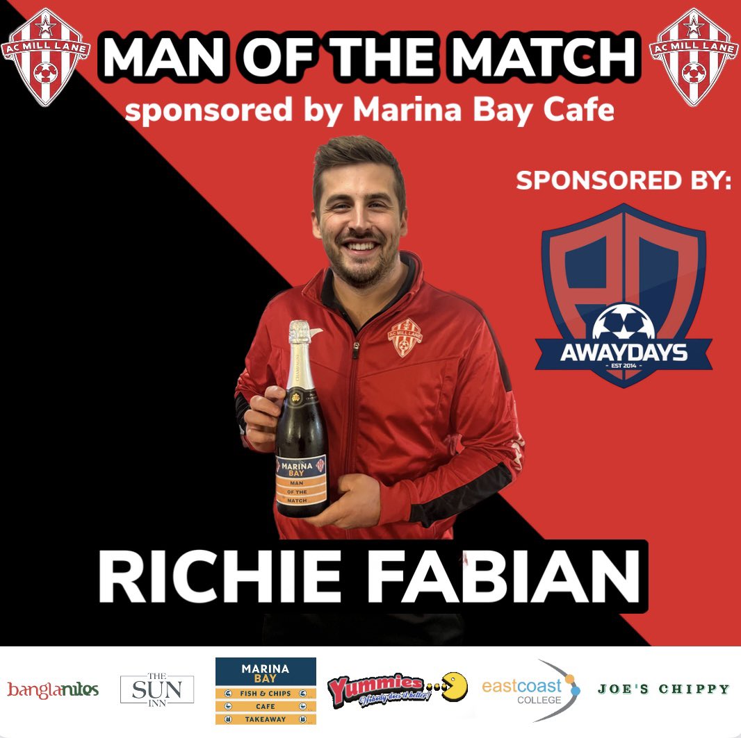 <a href="/RichieFabian/">®fabzz</a> <a href="/ellis_platten/">Ellis Platten - AwayDays</a> <a href="/JordanWoolston/">Jordan Woolston</a> <a href="/Alexmcewen98/">Alex McEwen</a> The Marina Bay cafe man of the match for today’s game was awarded to <a href="/RichieFabian/">®fabzz</a> 

🔴⚫️