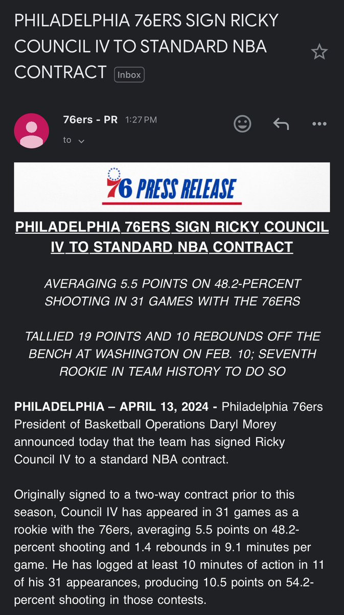 Ricky Council IV deal is official: