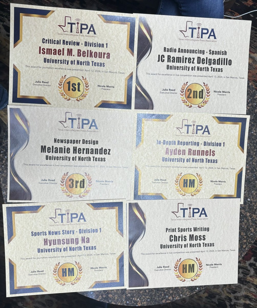 This weekend, the North Texas Daily won six awards at the 2024 TIPA convention. Congratulations to everyone who won, and we will back for more next year!