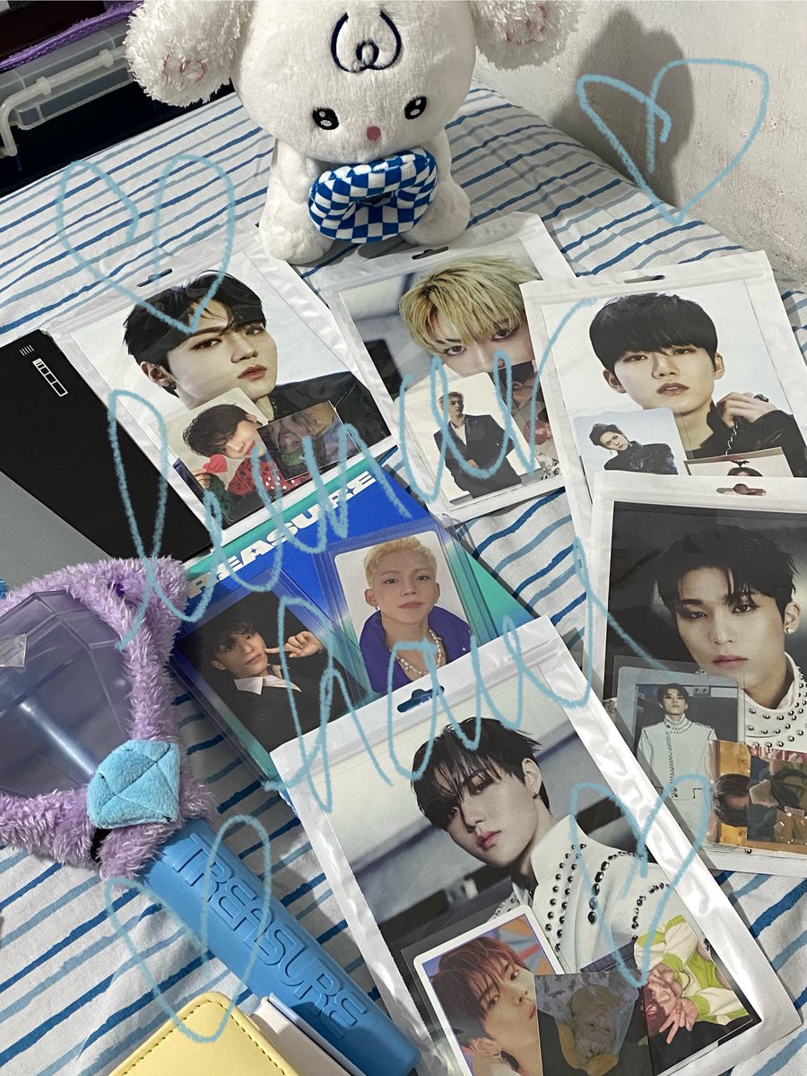 loe i'll be giving these (album, pc, poster and postcard) away on the d-day! gagawa din kami nung friend ko ng bracelets! idk pa where kami tatambay. see u 🫧 #TREASURE_REBOOT_IN_MANILA