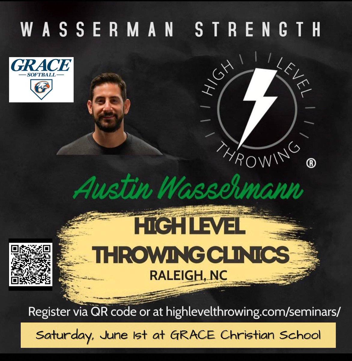 Super excited to share that we will be hosting @Wass_Strength High Level Throwing Clinic here on campus on June 1st! Austin and crew put on a phenomenal clinic that helps athletes of all ages improve their throwing mechanics, velocity, and arm care. Jump on this ASAP!