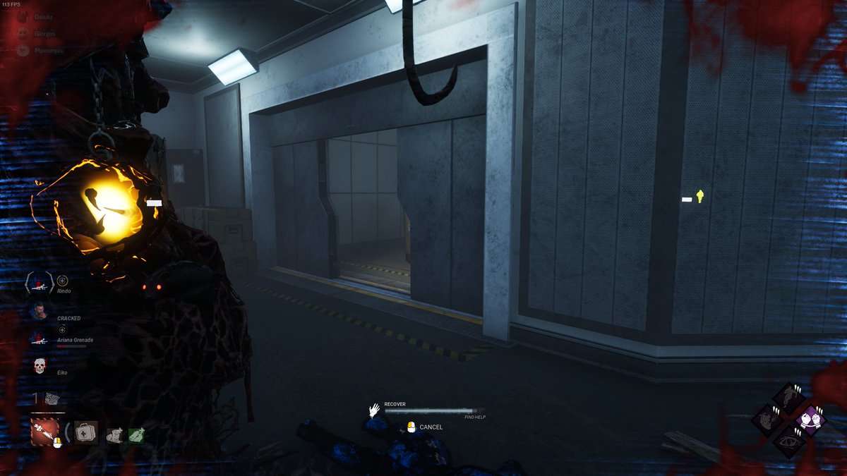actually_rindo's tweet photo. Can you do something about slugging? This is not acceptable. The killer never hooked us once, he only slugged us throughout the entire match. He wasted everyone's time and your report system never does anything. @DeadbyDaylight @DeadbyBHVR https://t.co/rAHmT6A99U