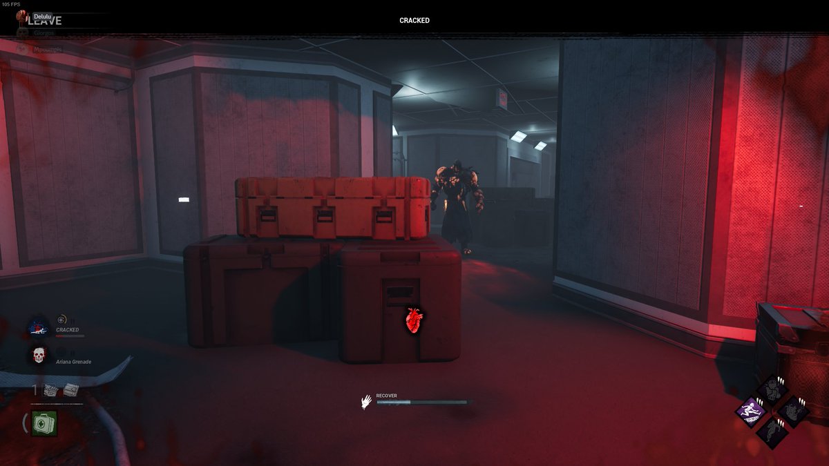 actually_rindo's tweet photo. Can you do something about slugging? This is not acceptable. The killer never hooked us once, he only slugged us throughout the entire match. He wasted everyone's time and your report system never does anything. @DeadbyDaylight @DeadbyBHVR https://t.co/rAHmT6A99U