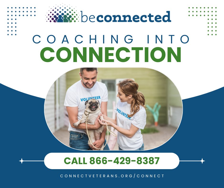 Feeling isolated or disconnected? Be Connected Coaching Into Connection is here for Arizona #Veterans & their families. Services are available across Arizona at no cost. Get started by calling 866-4AZ-VETS or visit ConnectVeterans.org/Connection #AZVets #Veterans #mentalhealth