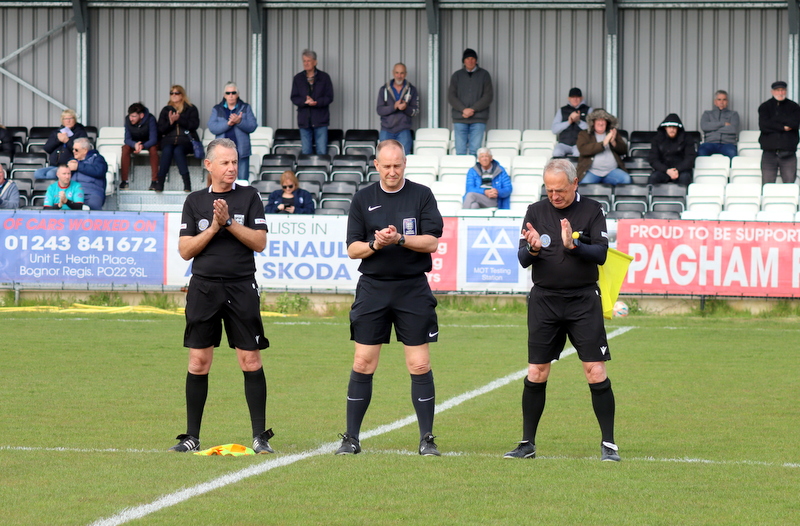 Pagham v Crowborough Ath. A one minutes clap for Sid Longhurst who has sadly has passed away, greatly respected Club man and more importantly a great friend.