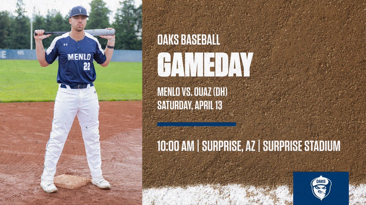 💪Jobs Not Finished💪 Menlo Baseball is looking to finish off their series against OUAZ with a four game sweep! The oaks were on fire yesterday & Will look to keep it rolling down in Arizona! #ItsOakTime