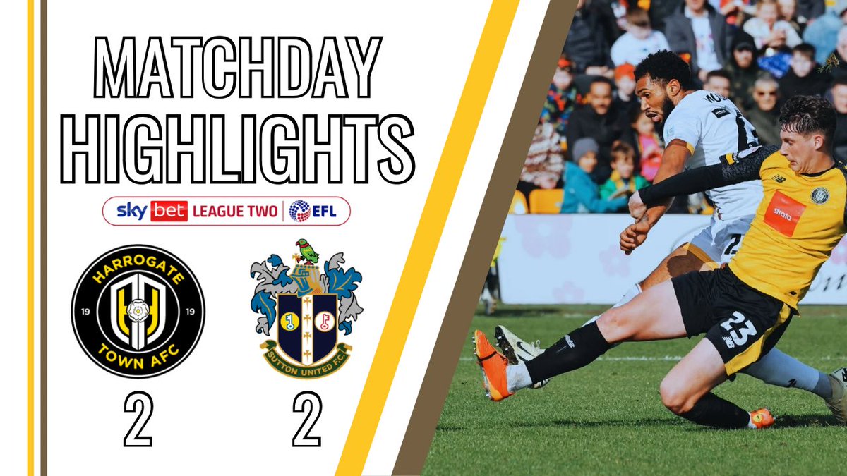 HIGHLIGHTS @HarrogateTown vs @suttonunited 13/04/24 @SkyBetLeagueTwo 📺🔗 youtu.be/Ke41drtP_Eg?si… Photography 📸 @paulloughlin