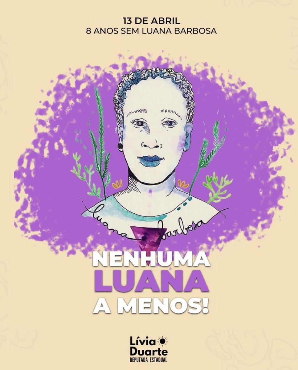 13 abril: 8 anos do assassinato de Luana Barbosa. Mulher, negra, lésbica, ela estava levando o filho à escola, em São Paulo, no dia 08 de abril de 2016, quando foi parada por PM’s e foi agredida até a morte
É dia de luto, mas tb de luta!
Nenhuma Luana a menos!
#ContraOLesbocidio