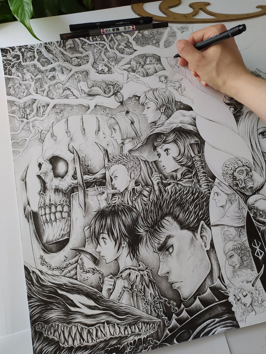 Another sneak peek at the large Berserk inkwork I'm working on right now🔥
🤘On SandraRush.com you'll find Prints, Tees & Hoodies featuring my artworks 💙 Shipping worldwide 👍
Stay tunned for the finished piece🔥
#BERSERK #mangaart #inkwork #darkfantasy