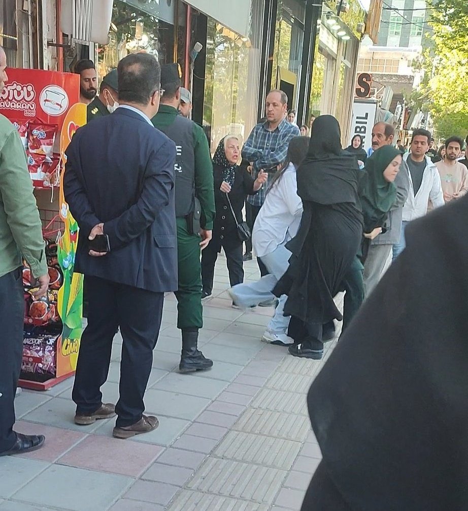 You may have heard about the possibility of a war between Iran and Israel, but what is happening inside Iran right now? THIS: policemen and policewomen arresting hijabless women, exactly right now. So sorry world, we don’t have time for your anti-imperialist stuff.