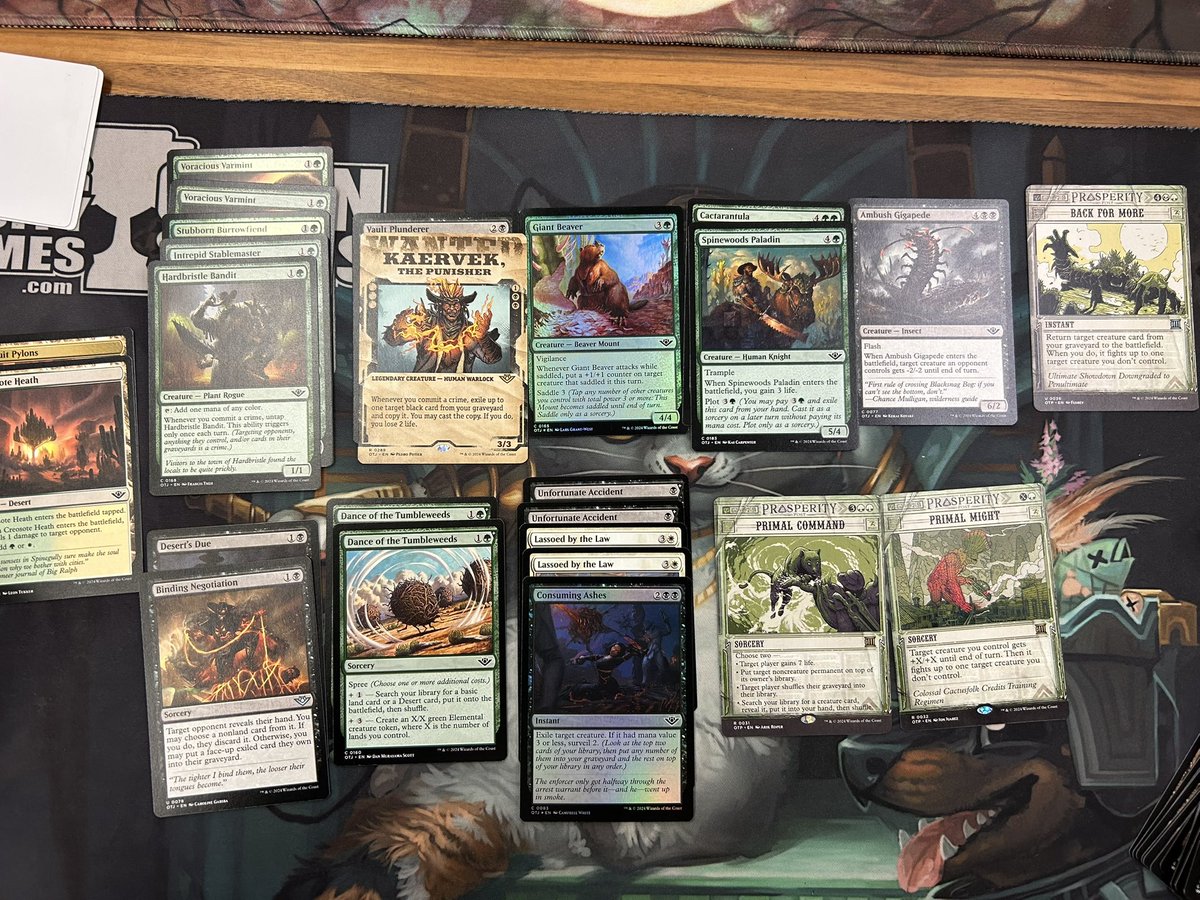 3-0 at prerelease with a pile of good GB cards + splashing 2 Lassoed by the Laws! Dance of the tumbleweeds and Ambush gigapede were both a bit better than expected.