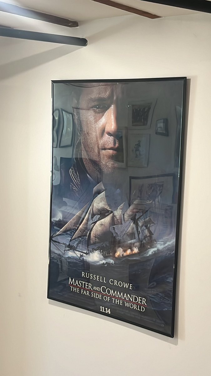 A solemn anniversary, of Sir @RussellCrowe ReTweeting My Master & Commander T-Shirt Tweet Day. A key day for any dad, now celebrated in the shadow of the greatest dad cave poster known to man. Or dad.