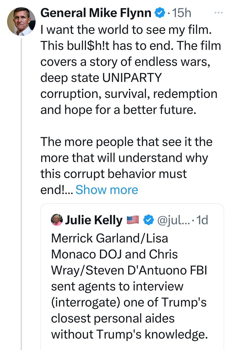 BREAKING: @GenFlynn is still trying to tell you that he was one of Trump‘s closest aids when he wasn’t. He was fired in 23 days for lying to the President and cooperating with Mueller. That is all… carry-on.