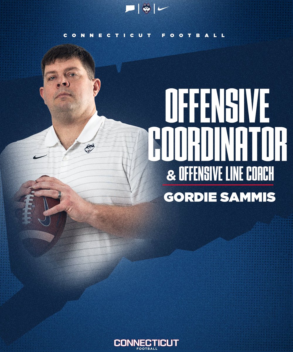 .@CoachSammis has officially been elevated to our new Offensive Coordinator. Congrats Gordie! #CTFootball