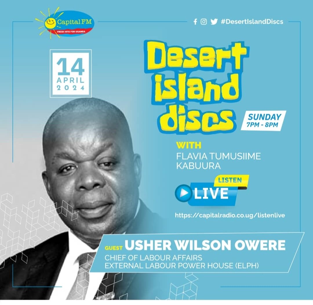 This  Sunday on #DesertIslandDiscs at 7pm  @UsherWilsonOwere @CapitalFMUganda . Enjoy