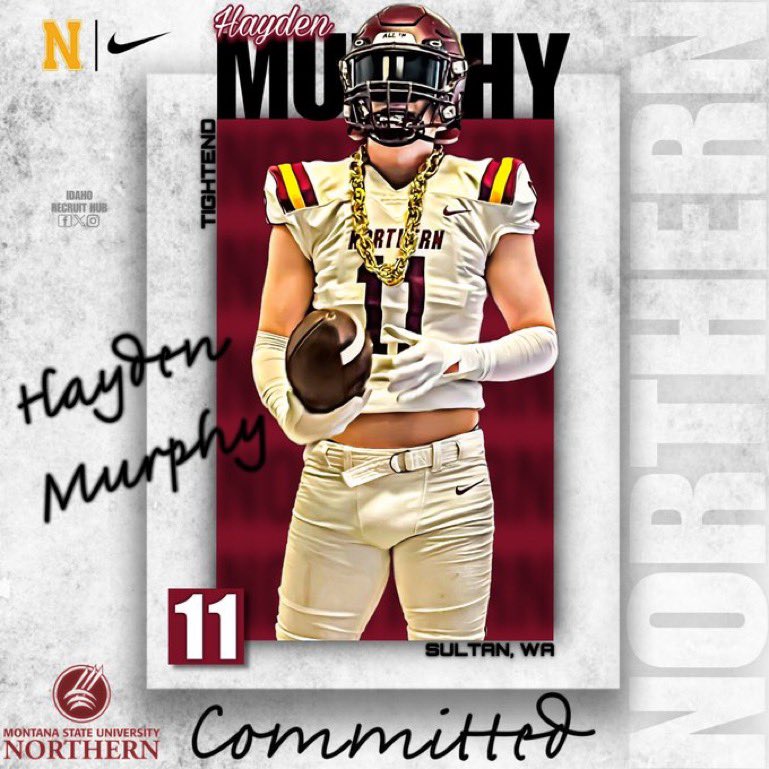 HaydenMurphy24's tweet photo. As high school comes to an end I am excited to say that I am 100% COMMITTED to Montana State Northern to continue my education and football career. #AG2G @Coachsouers @CoachWampMSUN @MSUNLightsFB @TFordFSP @DomSkene https://t.co/Dm7CJ8Ofqi