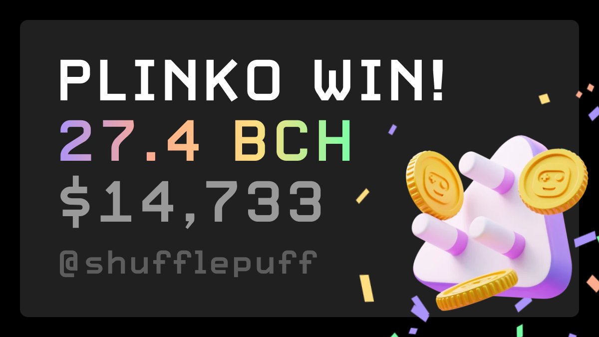 😱 Shufflepuff just cashed out $14,733 playing plinko!!!

💵 100$ GA 
🔄 RT, follow and tag 3 friends  

Try your luck, play Plinko for free now:
🔗 bch.games/game/plinko