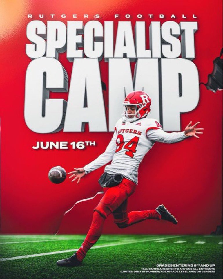 Thank you @CoachMas__ for an invite to the Rutgers Specialist Camp June 16th! @GregSchiano @RFootball @TouchdownDons @AnthonyZehyoue @kirkkicks @DannySutton23 @BlakeTHenry @KohlsKicking