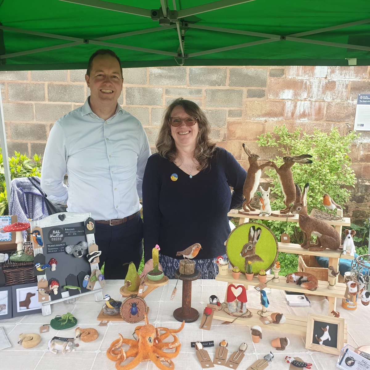 Blossom and birdsong at Cullompton SpringFest. The sun is out at The Walronds and it is great to see many stalls set up by people who live here, including one by fibre artist and local Cllr Nikki Woollatt selling felt creations. This is Cullompton at its best.