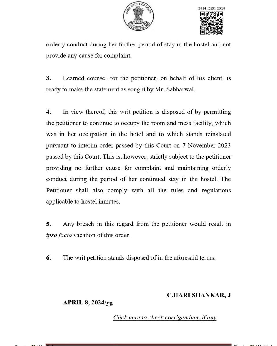 Shashwatha, a JMI Master's student, bravely spoke out against hostel food conditions and was unjustly expelled. Fraternity Movement fought a legal battle in Delhi High Court and won, securing Shashwatha's imminent return. #LegalVictory #FraternityMovement  #StudentRights