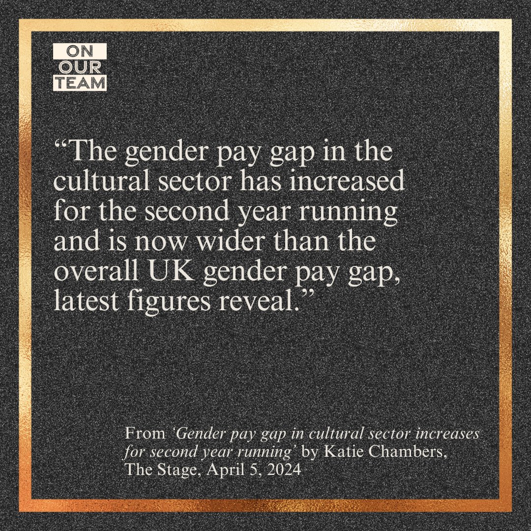 OnOurTeam's tweet photo. “The gender pay gap in the cultural sector has increased for the second year running and is now wider than the overall UK gender pay gap, latest figures reveal.”

https://t.co/YMoJYDIMwd https://t.co/yPDlgyIncD