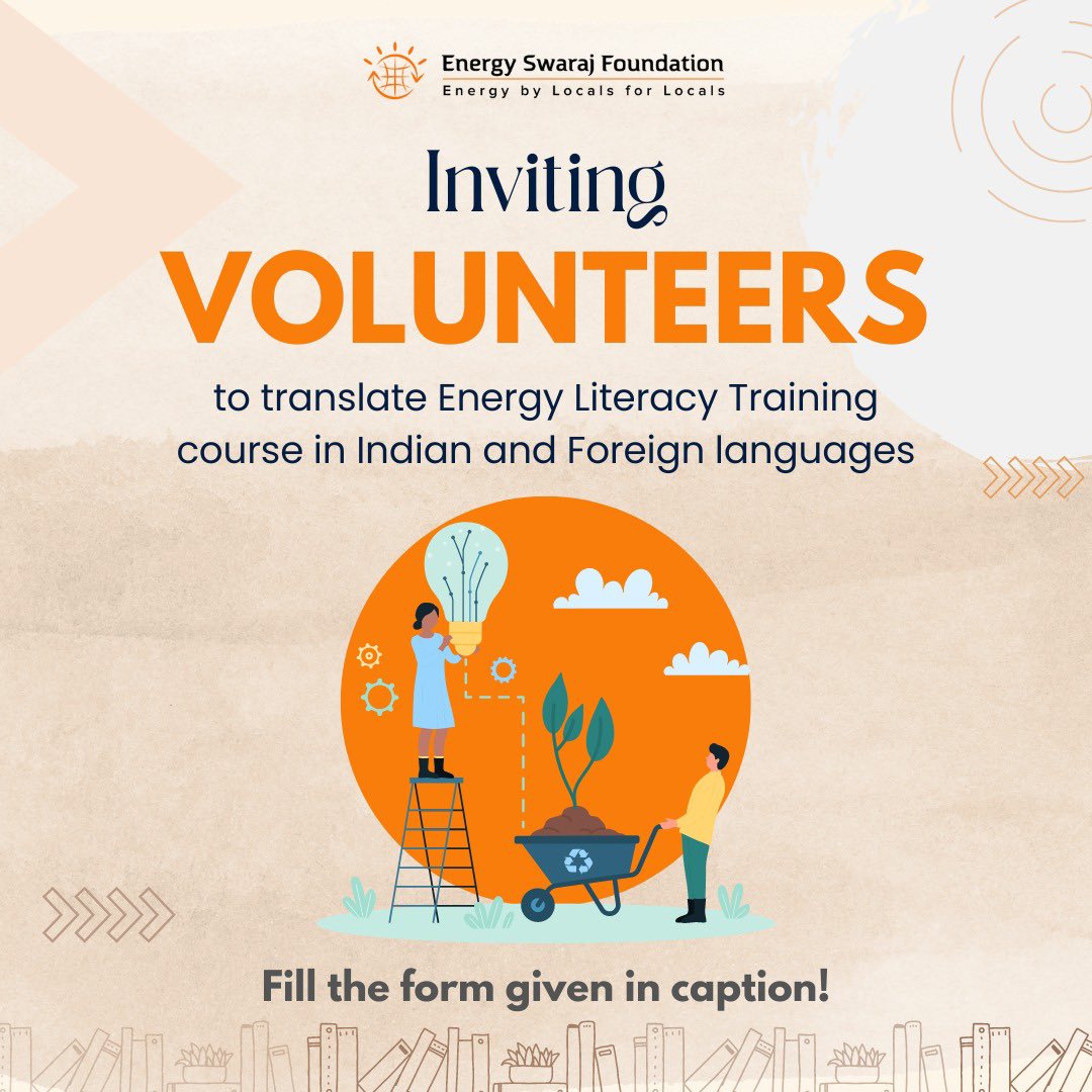 #Join Us in Empowering the World! Here’s how👇 We are inviting volunteers to translate #EnergyLiteracy Training course in Indian and foreign languages. This also extends to check the accuracy and flow of the #content that is already translated. Apply now: forms.gle/BLBbkgeK6N9FHv…
