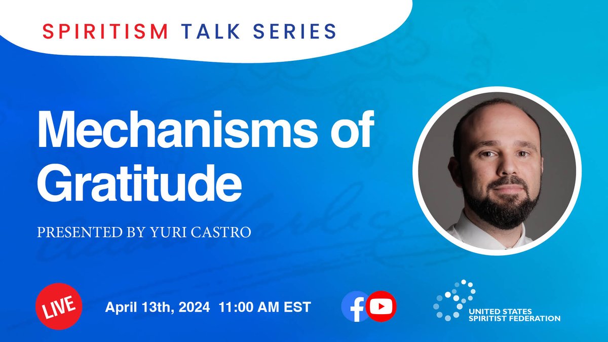 USSFederation's tweet photo. LIVE ON SATURDAYS 11 AM ET | Tune in to Youtube or Facebook. Bring your questions and interact with the participants. 

We have over 150 talks on a wide variety of topics on YouTube. #LearnSpiritism https://t.co/bGhukUkTmo