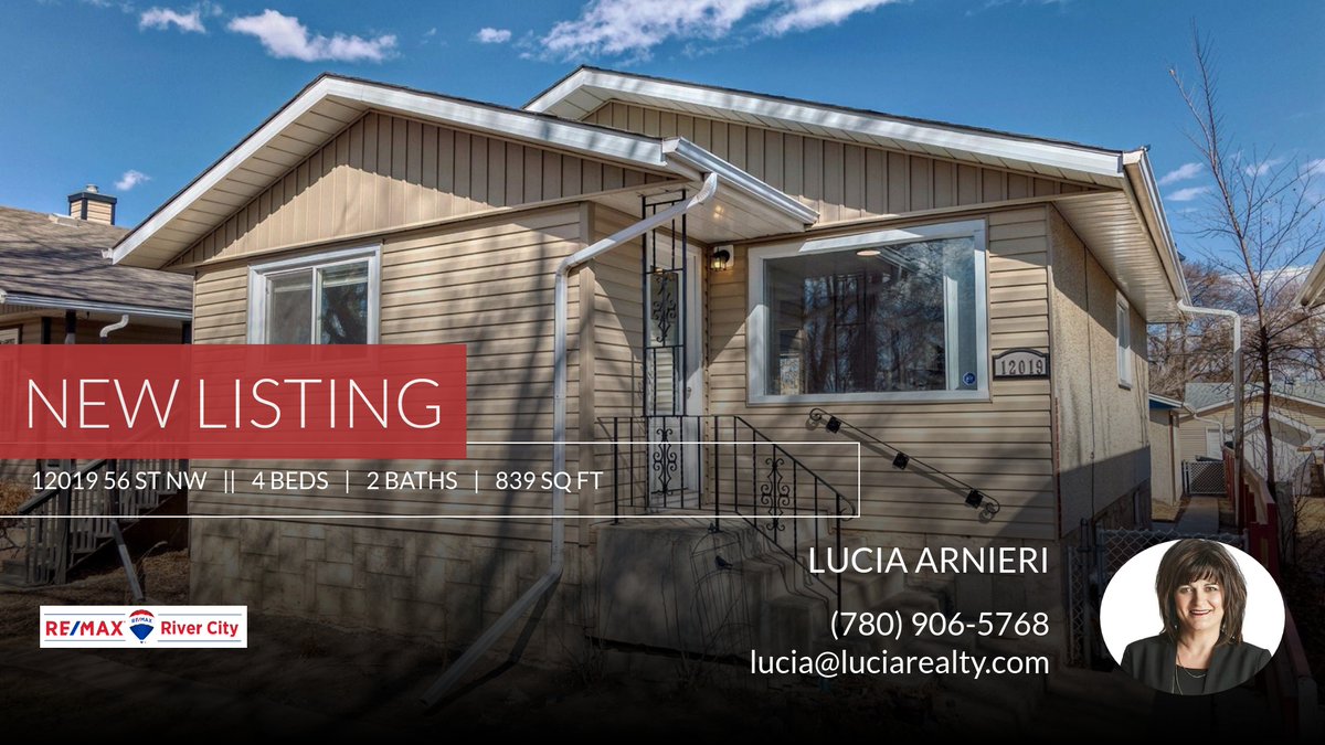NEW LISTING ! Here's my new listing on the market. Call me anytime if you're interested in viewing this home or  if you have any questions about selling or purchasing  
 Lucia Arnieri
(780) 906-5768!

LUCIA... homeforsale.at/12019_56_ST_NW…