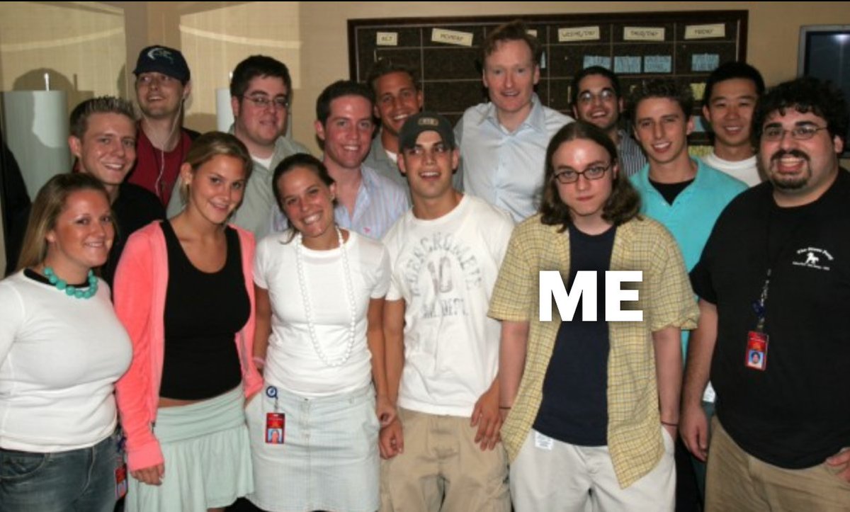 Love seeing the Conan O'Brien love blowing up so I'll tell my @ConanOBrien story. I was a summer intern at Late Night in 2005. Most interns only came in a couple days a week but I was there full-time as part of a special archival process to backup every episode for Conan. [1/6]