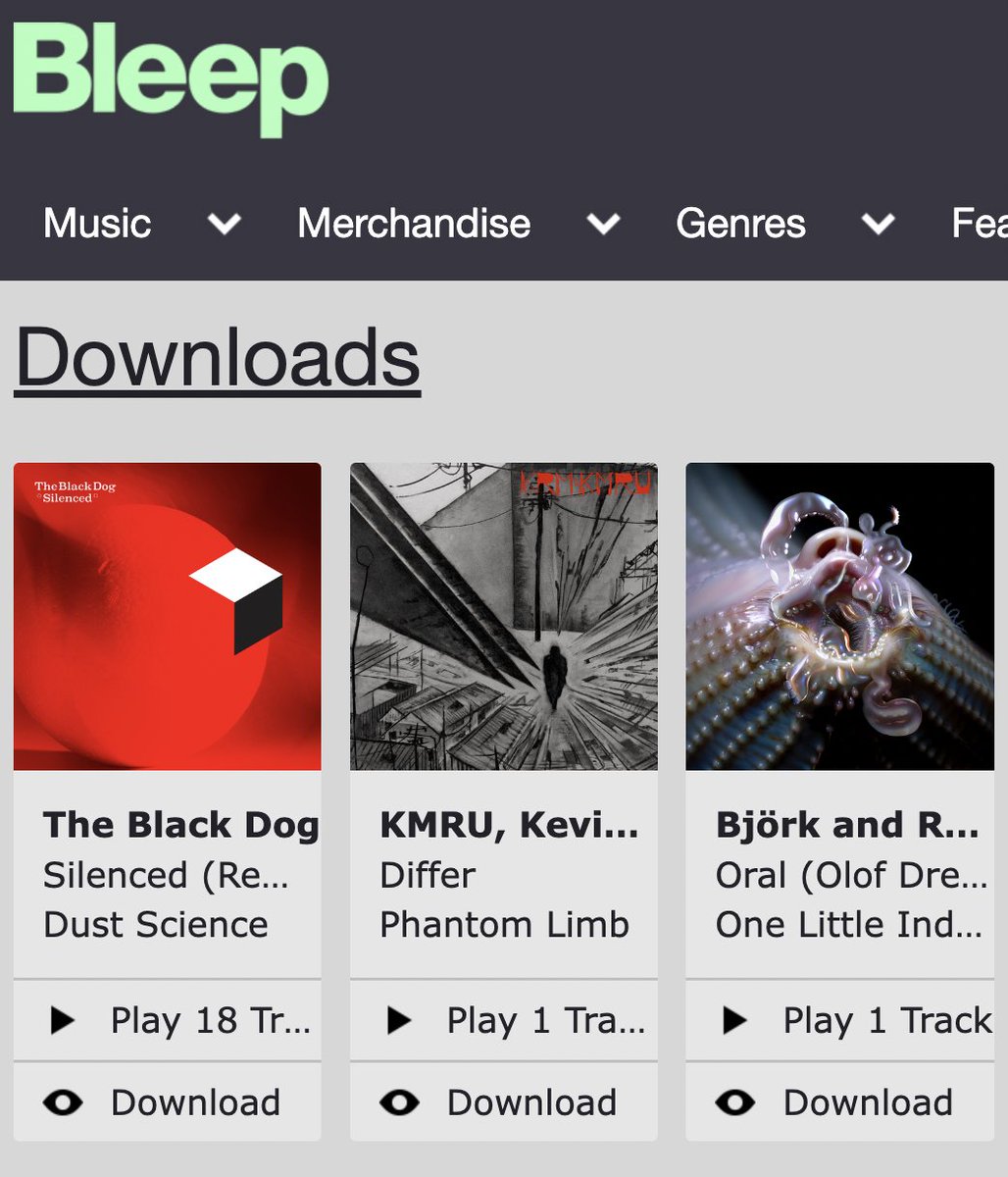 Large thx to @bleep for making KRM / @joseph_kamaru 'Differ' (@phntmlimb ) one of their featured downloads of the week.... 😍