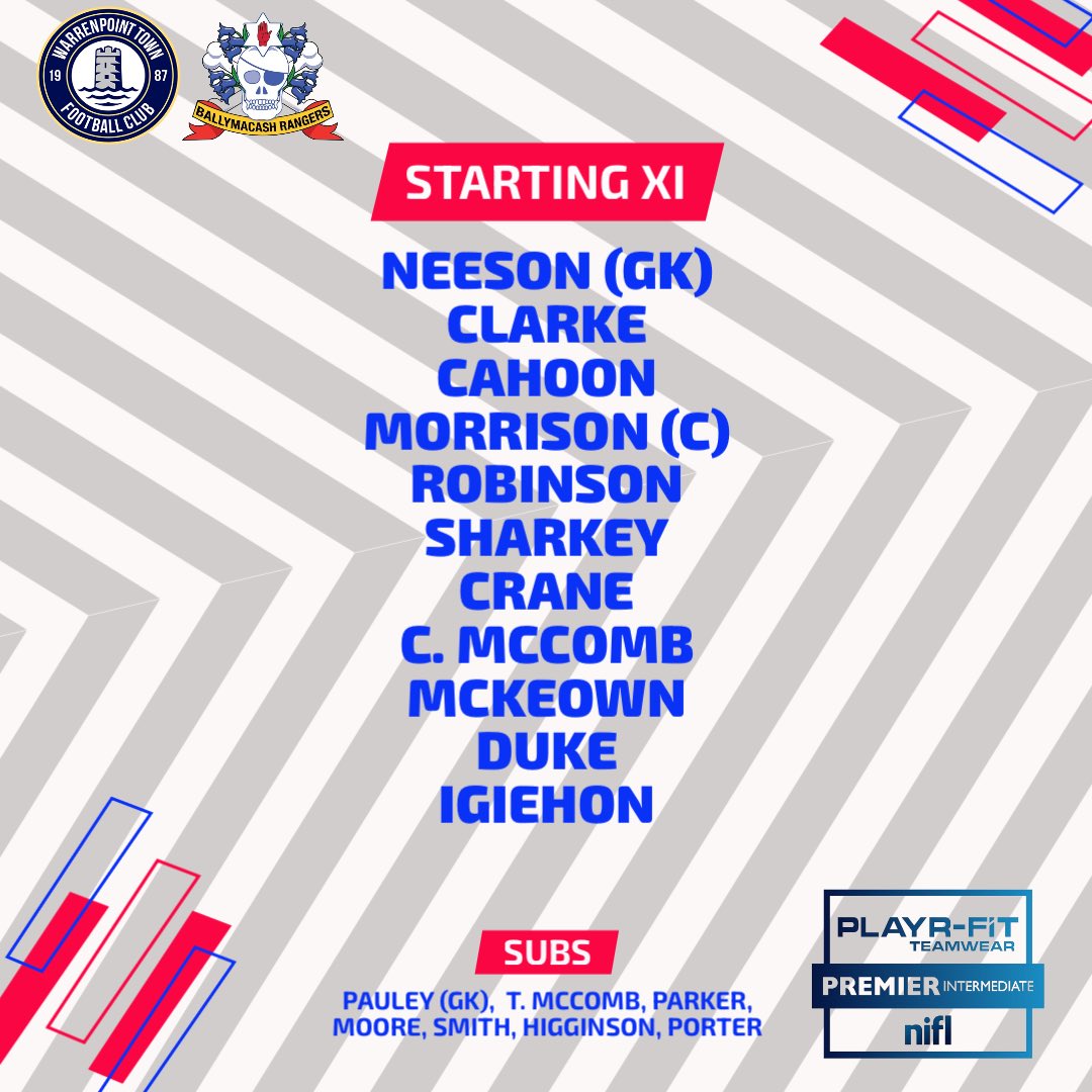 An unchanged starting XI to face Warrenpoint Town💪

#PlayrFitPIL