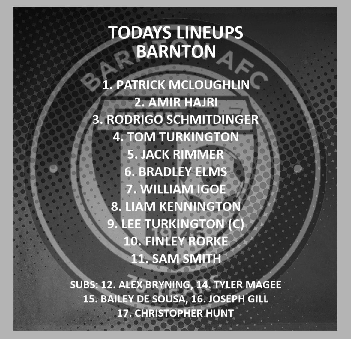 Here's today’s #Bianconeri Line up Away to @HultonUtd ⚫️⚪️ #UTV #FinoAllaFine