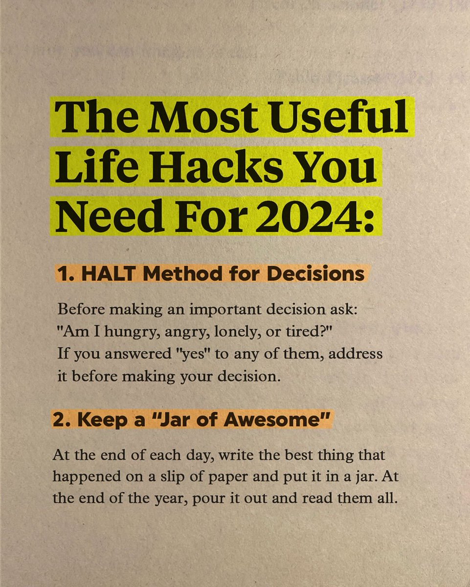 The most useful life hacks you need for 2024:

1-2