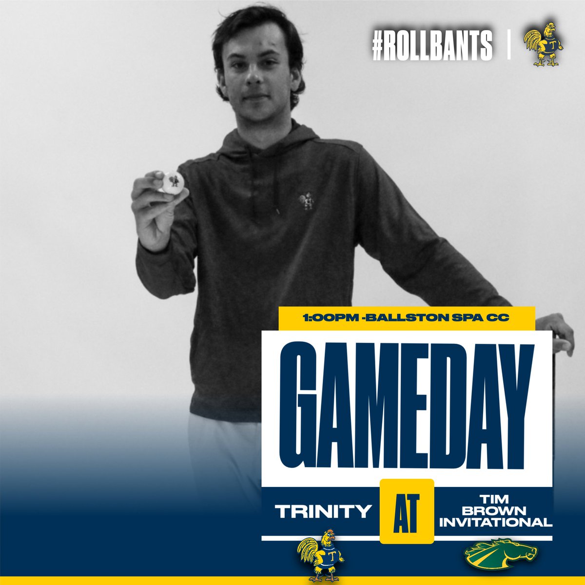 MG🏌️| Trinity Men's golf compete in the Time Brown Invitational hosted by Skidmore College at Ballston Spa Country Club, the round will begin at 1:30Pm with a shotgun start #RollBants🐓 📊 results.golfstat.com/public/leaderb…