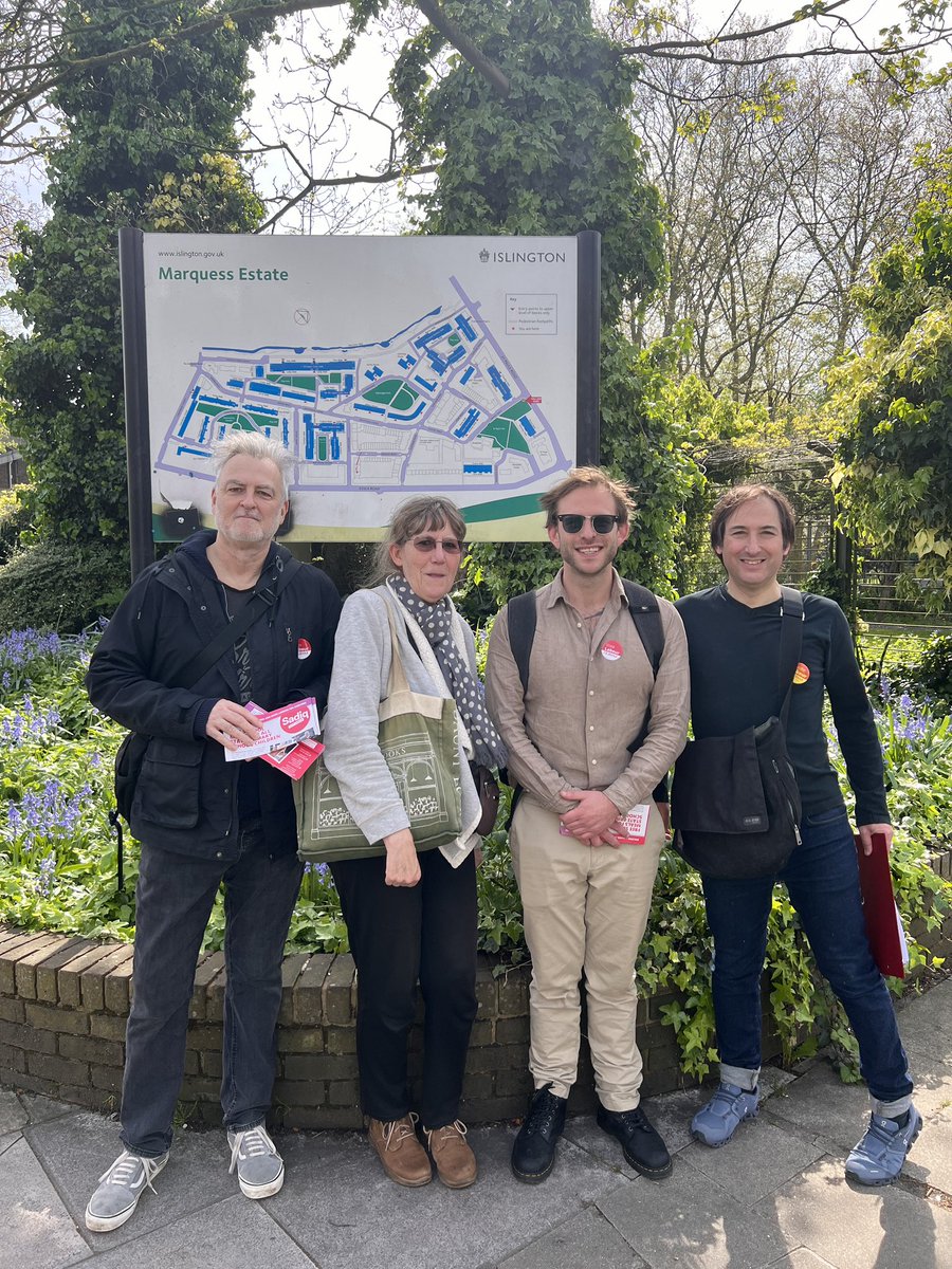 A sunny canvass around St Paul’s Park and Marquis Estate, Canonbury. A big thank you to all those who gave us their time and views and said they would #voteLabour #VoteSadiq #VoteSem #threevotes @UKLabour