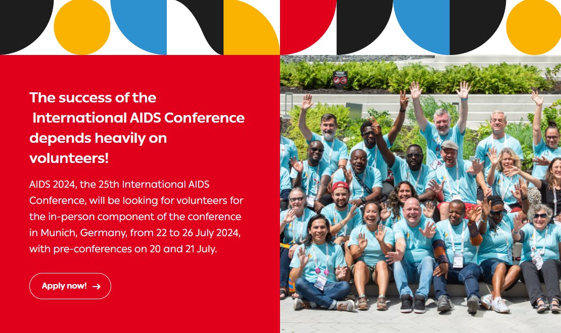 We're looking for #volunteers to join us in #Munich, #Germany this July to help contribute to the success of #AIDS2024! Find out more & apply: aids2024.org/volunteer