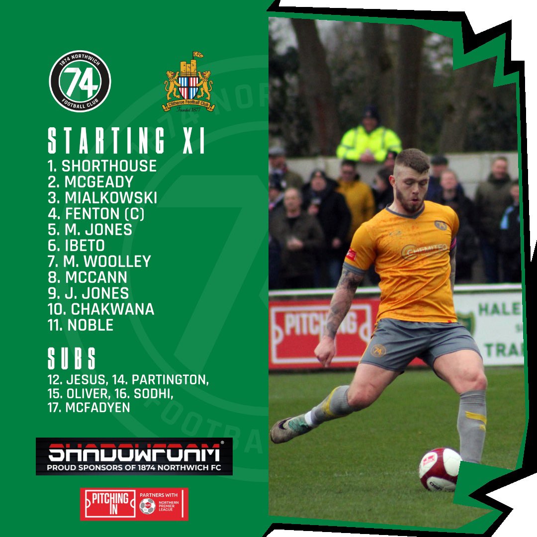 📝Your Greens for today! Shorthouse starts between the sticks. McCann and Chakwana return in place of Partington and McFadyen who drop to the bench. Jesus is back among the substitutes.