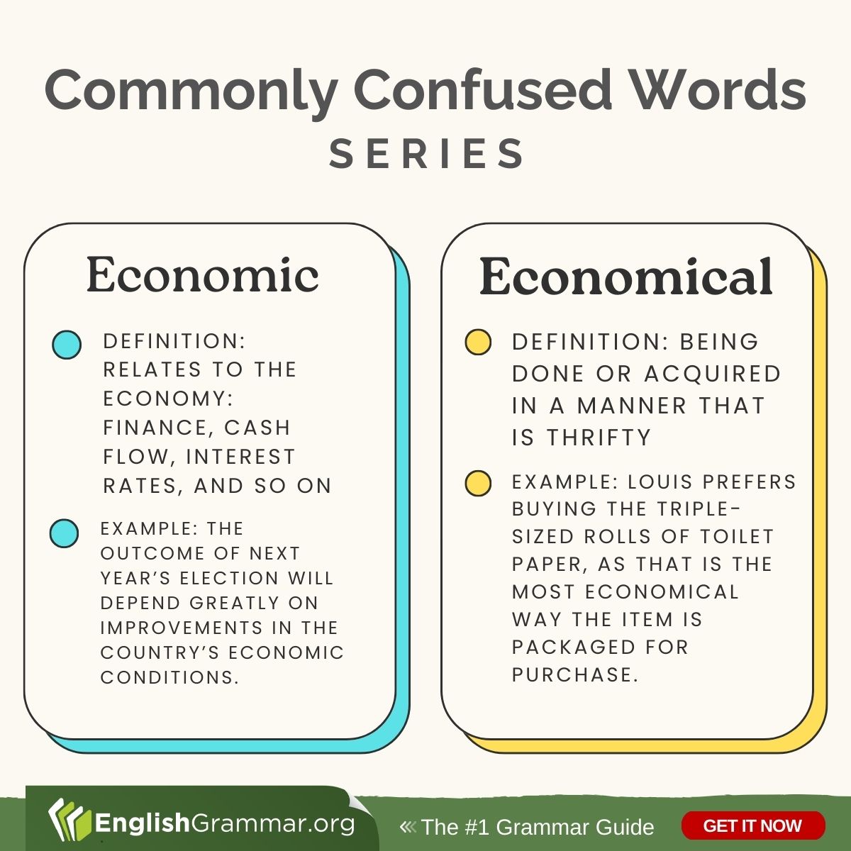 Economic vs. Economical #vocabulary #amwriting #writing