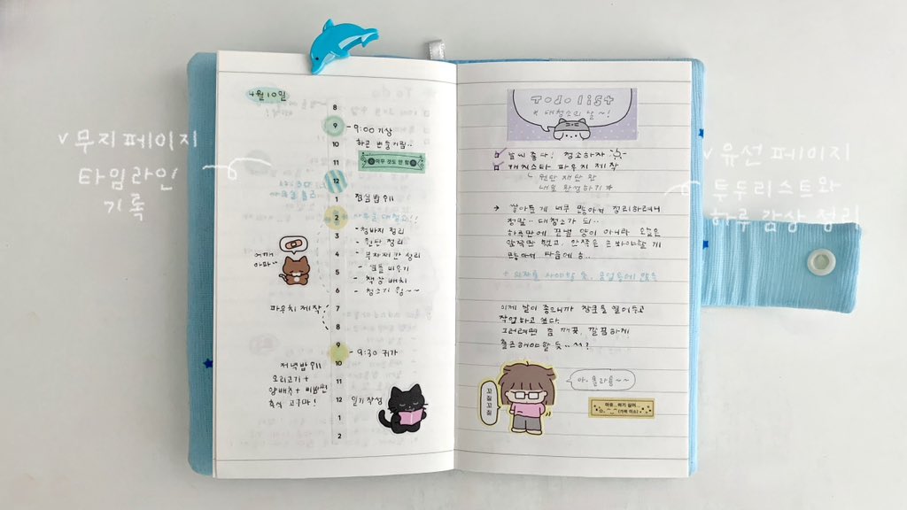 jin_e__d's tweet photo. 다이소 반반 노트 기록하기 📖
왼쪽은 전체적인 타임라인을 /
오른쪽엔 투두와 하루 감상을 기록하고 있어요

사이즈가 적당해서 매일 쓰기에 부담 없고
반반 디자인이라 다양하게 활용할 수 있어요 !
시간 관리용으로 딱이라 추천합니다🌟 https://t.co/LuOhPj6Nl0