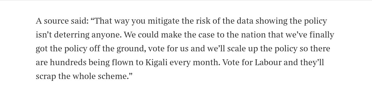 'We need an election before the data shows everyone what a waste of time and money our flagship immigration policy is likely to be' What a pitch to bring to voters thetimes.co.uk/article/rishi-…