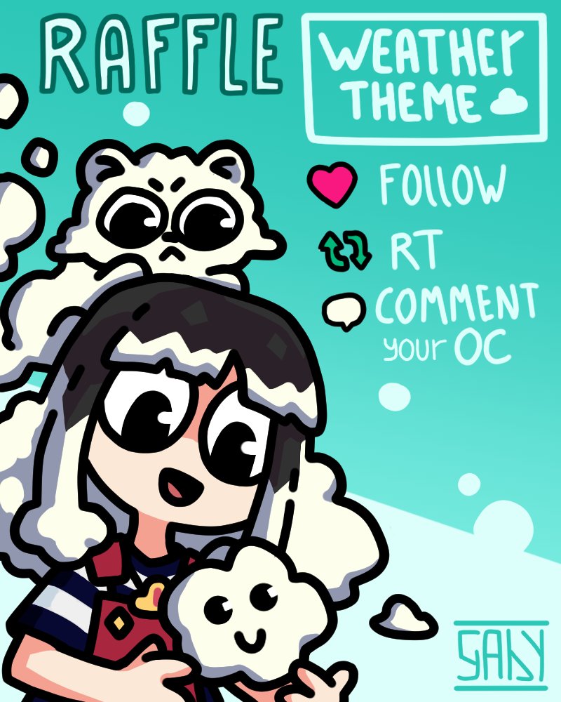 ☁️☁️Art Raffle☁️☁️ Thanks for the 200 twitch follows !!🩶 What kind of storm are you ? ⛈️ To enter: ✧ RT🔁+ Like🩷 ✧ Comment with your OC ! ✧ Follow me (Optional) 🎁Prize: illustration of your OC !!!🩶 ☁️One winner (could increase!) ☁️Ends: May 12th ☁️#artraffle #Raffle ☁️